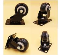 Castors Castors For Furniture Heavy Duty Swivel Castor 4pcs Black 1.5 Inch Rubber Swivel Office Chair Heavy Duty 50kg Caster Trolley Furniture Ha