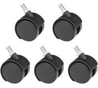 Castors Castors For Furniture Heavy Duty Swivel Castor 5 Pcs Chair Caster Wheel Multifunctional 1.5 Inch Swivel Casters Office Home Chair Replace (Black 1.