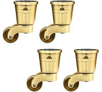Castors, Heavy Duty Castor, Set of 4 Solid Brass Caster Wheels