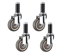 Castors, Pack Of 4 M12 x 60 mm Threaded Stem Swivel Casters For Carts Trolleys Multiple Sizes(Universal,75mm/3in)