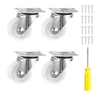 Castors Set of 4, Casters Set Of 4, Caster Wheels Set Of 4 for Furniture With Screwdriver 360° Furniture Wheels for Lounge Chairs Wardrobe Coffee Tables Plant Racks Bookshelves