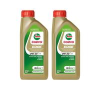 CASTROL 0W20 Engine Oil 2x 1L Synthetic Light Duty C5 C6 Gasoline SP ILSAC GF-6