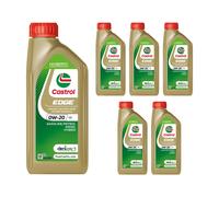 CASTROL 0W20 Engine Oil 6x 1L Synthetic Light Duty C5 C6 Gasoline SP ILSAC GF-6
