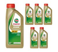 CASTROL 5W30 Engine Oil 6x 1L Synthetic ACEA Light Duty C3 API Gasoline SN Plus