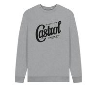 Castrol Classic Logo Wakefield 1 Script Heather Grey Sweatshirt in Light Grey | Size: 2XL Castrol Light Grey 2XL