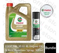Castrol EDGE 5W-30 LL 4L Engine Oil & Rust Remover Spray Bundle