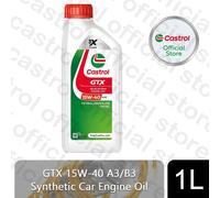 Castrol GTX 15W-40 A3/B3 Car Engine Oil 3X Clean Semi Synthetic, 1 Litre