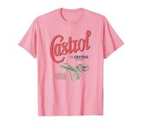 Castrol Liquid Engineering Vintage Retro Logo PAPL1346 T-Shirt, Men, Pink, 3X-Large