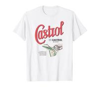 Castrol Liquid Engineering Vintage Retro Logo PAPL1346 T-Shirt, Men, White, 4X-Large