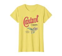 Castrol Liquid Engineering Vintage Retro Logo PAPL1346 T-Shirt, Women, Lemon Yellow, 3X-Large