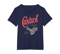Castrol Liquid Engineering Vintage Retro Logo PAPL1346 T-Shirt, Women's Plus, Navy Blue, 3X