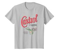 Castrol Liquid Engineering Vintage Retro Logo PAPL1346 T-Shirt, Youth, Silver Grey, 4T