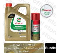 Castrol Power 1 4T 10W-40 Motorcycle 4 Stroke Engine Oil with Chain Lube