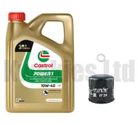 Castrol Power 1 and Hi-Flo Oil Filter for Kawasaki ZX12R A1H / A2H 2000-2001