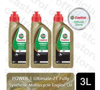 Castrol Power 1 Ultimate 2T Motorcycle Engine Oil Fully Synthetic 1 L, 3 Pack