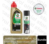 Castrol Power 1 Ultimate 4T 10W-40 1L & Fast-Acting Brake Cleaner Bundle