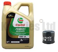 Castrol Power 1 Ultimate and Hi-Flo Oil Filter for Yamaha FZ1S 2006-2015