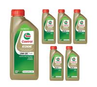 CASTROL SAE 0W20 Engine Oil 6x 1 Litre Synthetic ACEA Light Duty C5 15F610