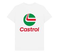Castrol Stack Pocket Print White Unisex T-Shirt | Size: XL Castrol White XL