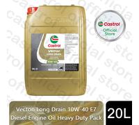 Castrol Vecton Long Drain 10W-40 E7 Diesel Engine Oil Heavy Duty Pack, 20L