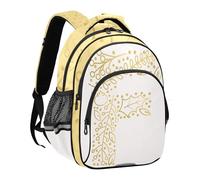 Casual Backpack for Girls Boys Students School Bookbag Boys Travel Daypacks Fake Gold Floral Alpha, Faux Gold Floral Alpha-06, Small, Cartoon, Faux Gold Floral Alfa-06, S, Cartoon