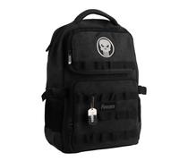 Casual Backpack The Punisher Unisex One Size - Black Technical Backpack with Embroidered Patch, Front Pocket and Adjustable Padded Straps, Ideal for School, Work and Daily Use