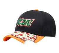Casual Baseball Cap Pizza Letter Embroidered Baseball Caps Fashion Hip Hop Hat Snap Back Retro Hat Black Baseball Hats for Men,Woman