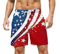 casual Beach Shorts For Men American flag Printed Printed Shorts With Pockets Lightweight casual Knee Length Pants baggy Breathable Independence Day theme Pants Quick Dry Tracksuit Bottoms