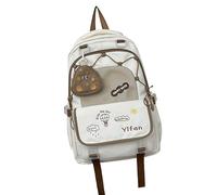 Casual Book Bag with Coin Purse Large Capacity Student Travel Daypack Contrast Color Backpack for Junior High Girls