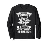 Casual Bowler Beer Drinking - Funny Bowling Bar Long Sleeve T-Shirt