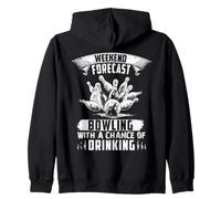 Casual Bowler Beer Drinking - Funny Bowling Bar Zip Hoodie