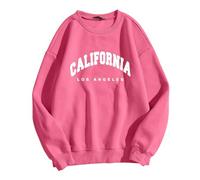 Casual CALIFORNIA Sweatshirts for Women Round Neck Long-Sleeved Sweatshirts Loose Ladies Pullover Casual Tops Basic Tee Shirt Jumper for Teen Girls All Winter Autumn