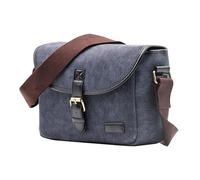 Casual Campus Style Camera Bag for DSLR Cameras, Waterproof Shoulder Bag PU+Canvas Pouches Cushioned Interior for School