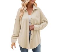 Casual Checked Flannel Shirt for Women with Loose Fit Pockets - Fashion Comfortable Perfect For/Winter Ladies Pants 56, beige, XXL