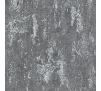 Casual Chic Industrial Concrete Grey Wallpaper - Metallic Silver Detail Modern - Textured Paste The Wall Vinyl