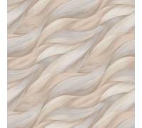 Casual Chic Wave Vinyl Textured Wallpaper Erismann Natural One Size
