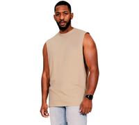 Casual Classics Men's Core Ringspun Cotton Raw Edge Tall Tank Top in Light Sand | Size: Large Casual Classics Light Sand L