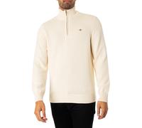 GANT Mens Cotton Half Zip Cream Sweater Cream L