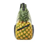 Casual Crossbody Sling Bag Fresh Pineapple Shoulder Chest Bags Lightweight,Multipurpose Sling Backpack for Working Cycling Running