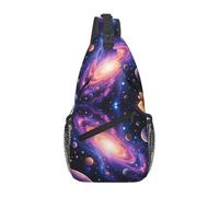 Casual Crossbody Sling Bag Solar System Galaxy Space Planet Art Sling Backpack Anti Theft Shoulder Bags for Outdoor Men Travel