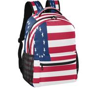 Casual Daypack Minimalist Look Twill Weave Fabric Adjustable Shoulder, Betsy Ross Flag, S, Daypack