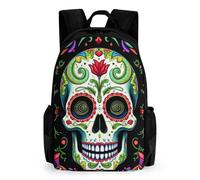 Casual Daypack Multipurpose Anti-Theft Large Capacity Carry On Bag - Day Of The Dead Vintage Mexican Flower Sugar Skulls Climbing Shoulder Bag With Padded Straps