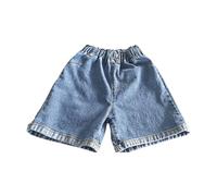 Casual Denim Shorts Women's Large Size Jeans Shorts Chic A-line Silhouette Loose Jeans Trousers Elastic Band with Pockets Leisure Shorts Outdoor Airy Shorts for Daily Camping Beach Travel, lightblue