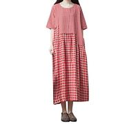 Casual Dresses for Young Women Checked Long Code Sleeve Dress Dress Long Style Japanese Women Big Girl Women's Dress V Neck Dresses