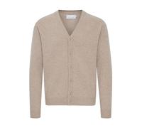 CASUAL FRIDAY CFKarl Men's Cardigan with V-Neck Button Placket Lambswool Regular Fit, Silver Mink Melange (1713121), XXL