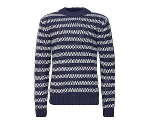 CASUAL FRIDAY CFKarl Men's Knitted Jumper Chunky Knit Pullover with Ribbed Collar Ribbed Cuffs Regular Fit, Dark Navy (194013), L