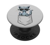 Casual Fuck Off Middle Finger Cat In Pocket PopSockets Swappable PopGrip
