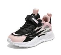 Casual Girls' Shoes, Comfortable, Lightweight, Wide Girls' Trainers, Breathable, Simple, Ungen Trainers with Fastening for Teenagers, Children from 7 to 15 Years, Running Shoes with Soft Sole, black