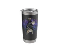 Casual Gothic Wicca Bat in Dark Blue Full Moon Night Stainless Steel Insulated Tumbler