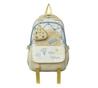 Casual Handbag with Coin Purse Large Capacity Student Travel Contrast Color Backpack for Junior High Girls
